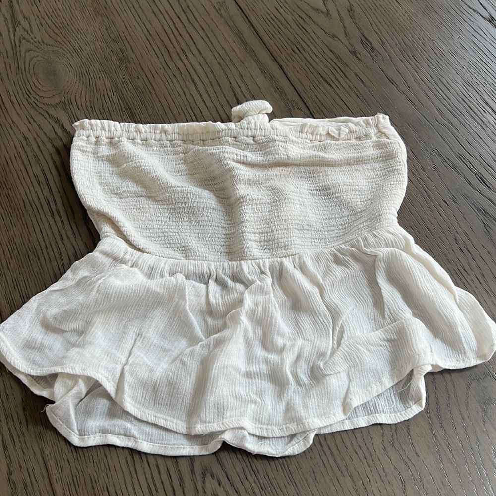 Cream tube top with tie on the back size medium Illa Illa